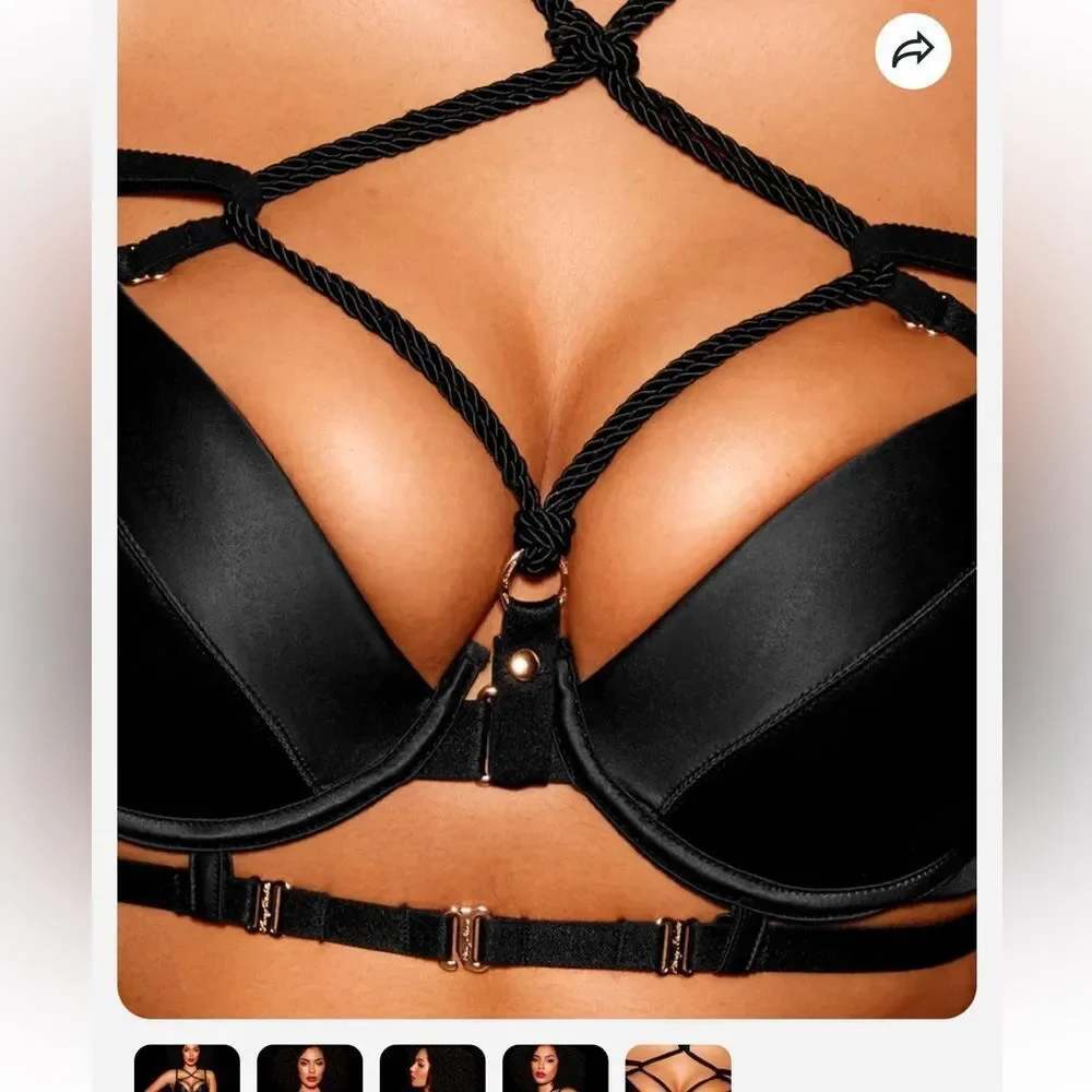 Honey Birdette Shibari Elegant Black Lingerie set